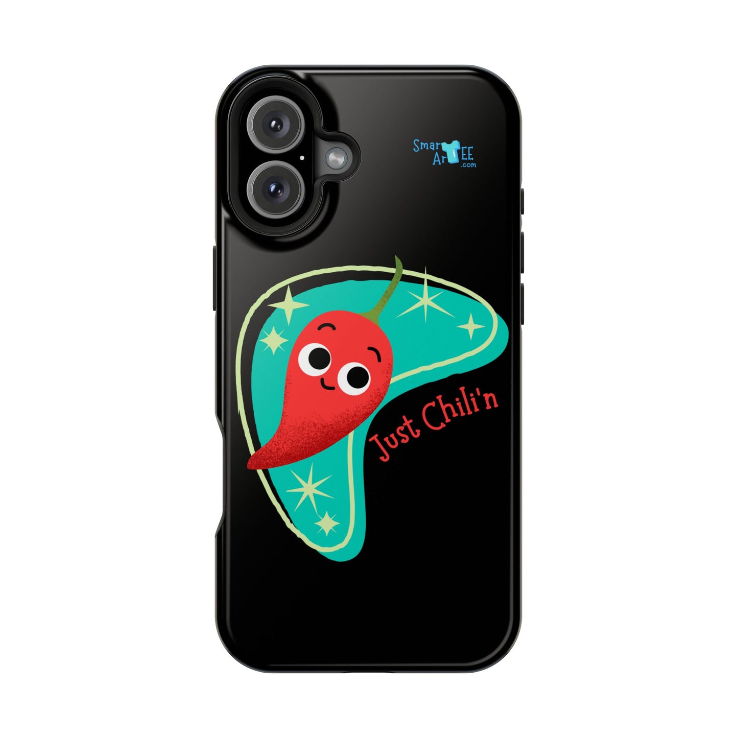 Chili Themed Phone Case, Just Chilin' Design, Fun Accessory, Unique Gift, Vibrant Protection, Perfect for Foodies, Holiday Cheer