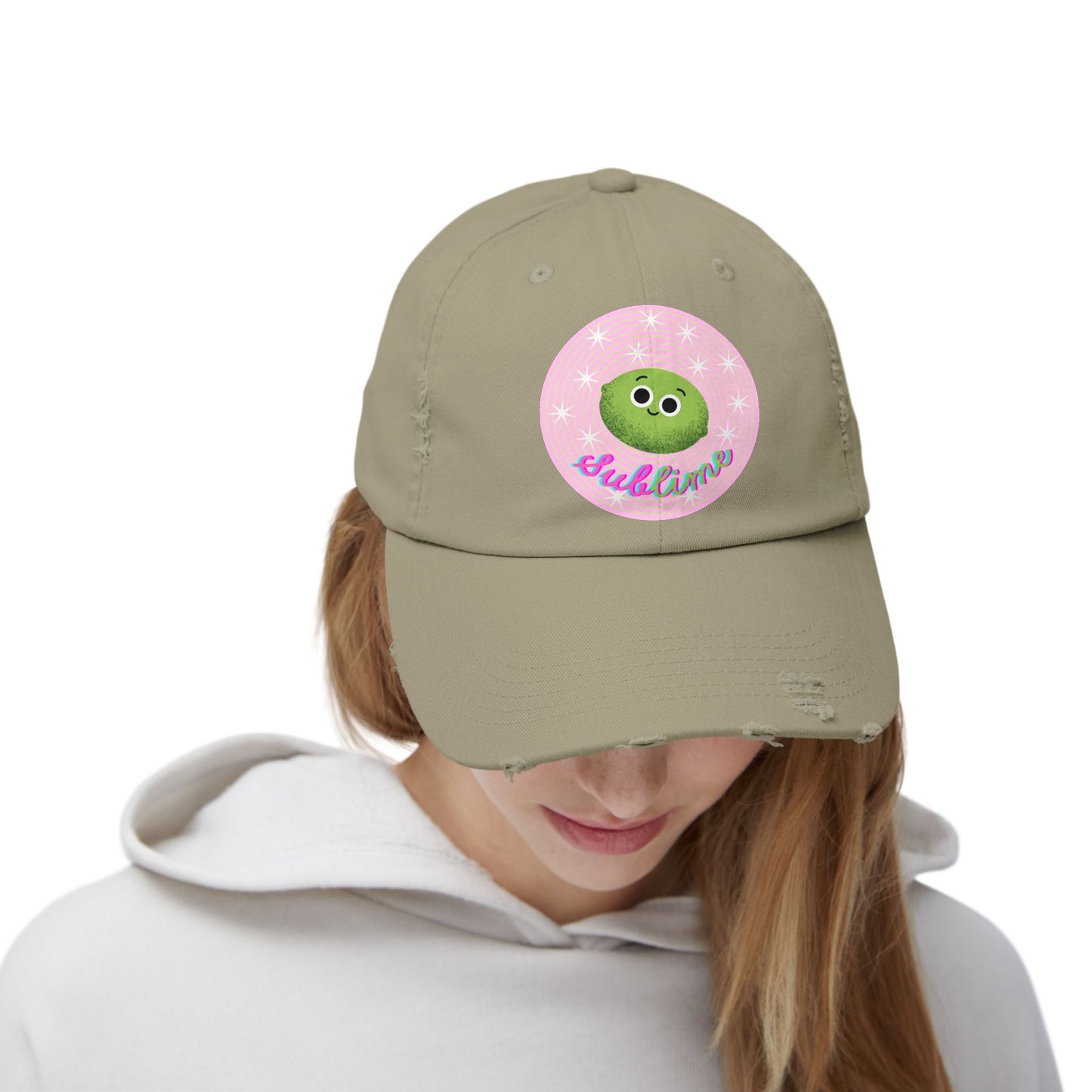 Sublime Distressed Cap, Trendy Funny Pun Hats, Cute Accessories, Casual Outfit, Gift for Her, Everyday Wear, Statement Headwear