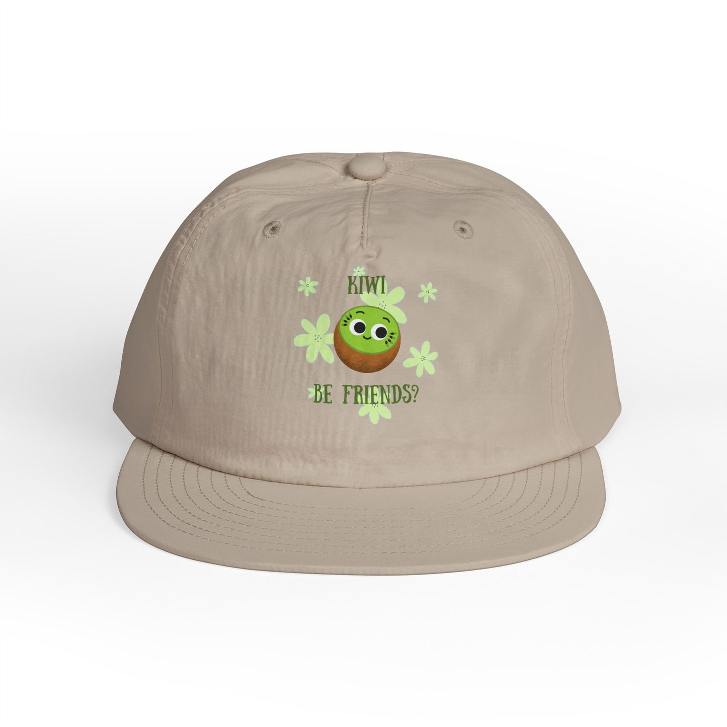 Surf Cap with Funny "Kiwi Be Friends" Design - Beach Hat, Gift for Surfers, Summer Accessory, Fun Outdoor Headwear, Vacation Style