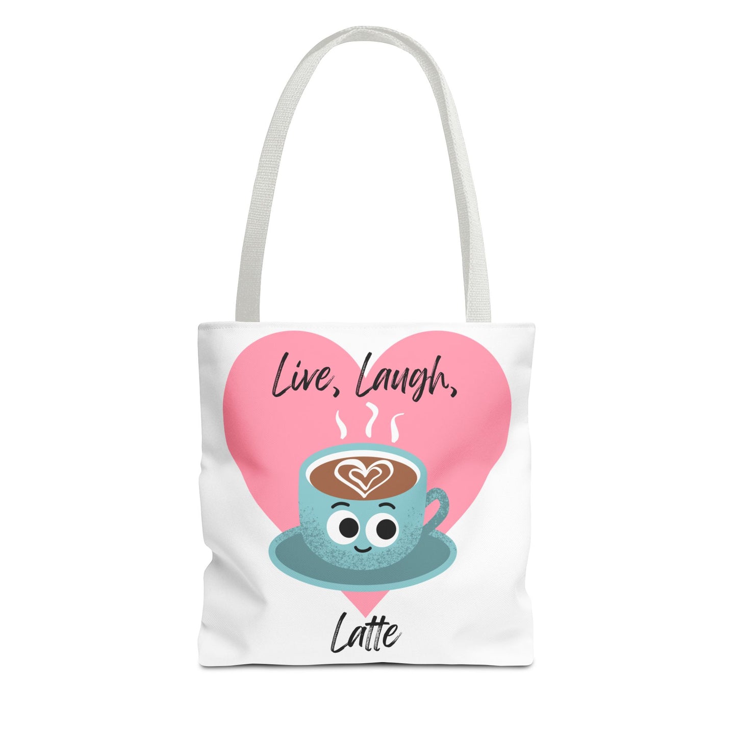 Cute Coffee Tote Bag - Live, Laugh, Latte - Perfect Gift for Coffee Lovers, Casual Carryall, Eco-Friendly, Everyday Use