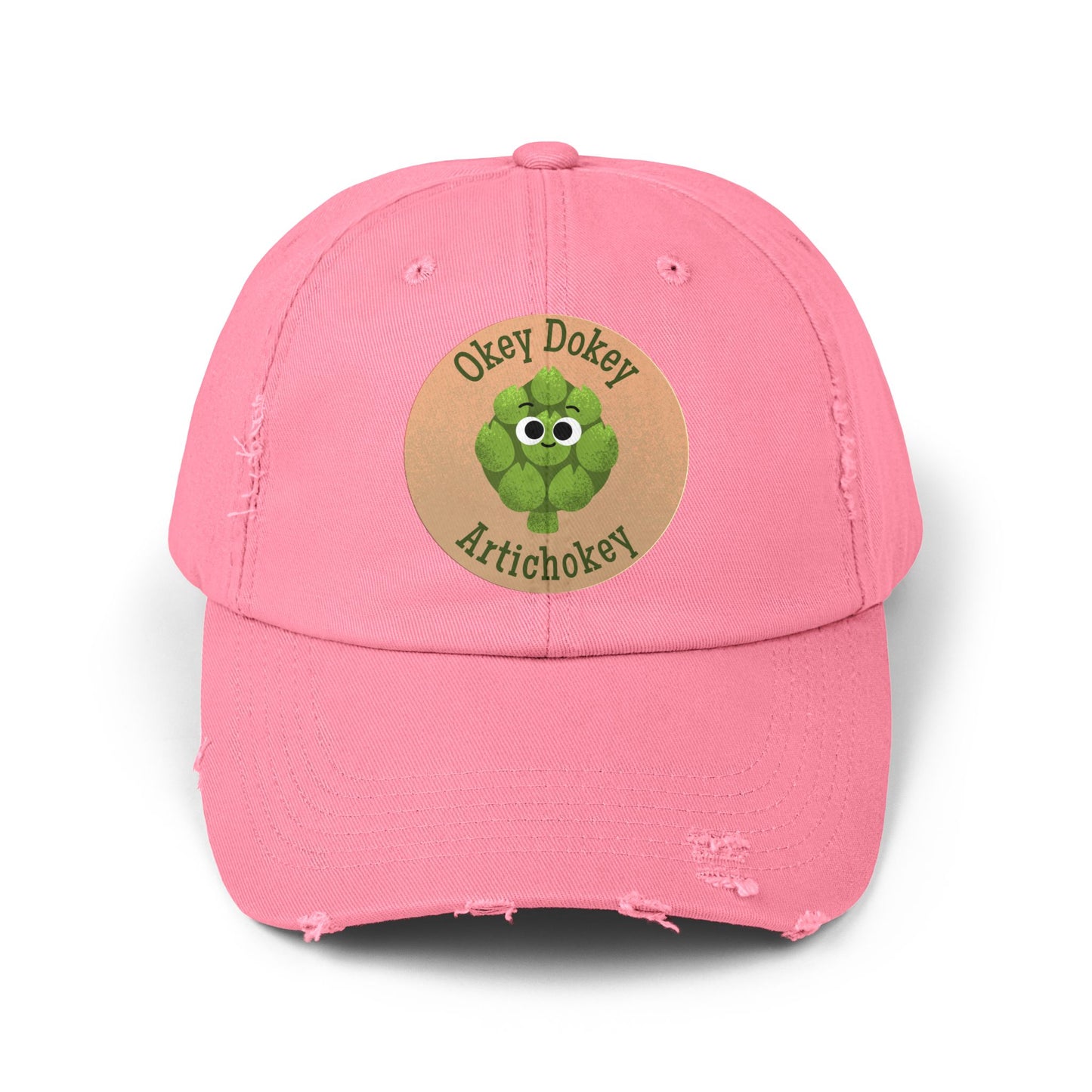 Funny Unisex Distressed Cap - Okey Dokey Artichokey Hats, Gift for Friends, Spring Fashion, Casual Wear, Outdoor Fun