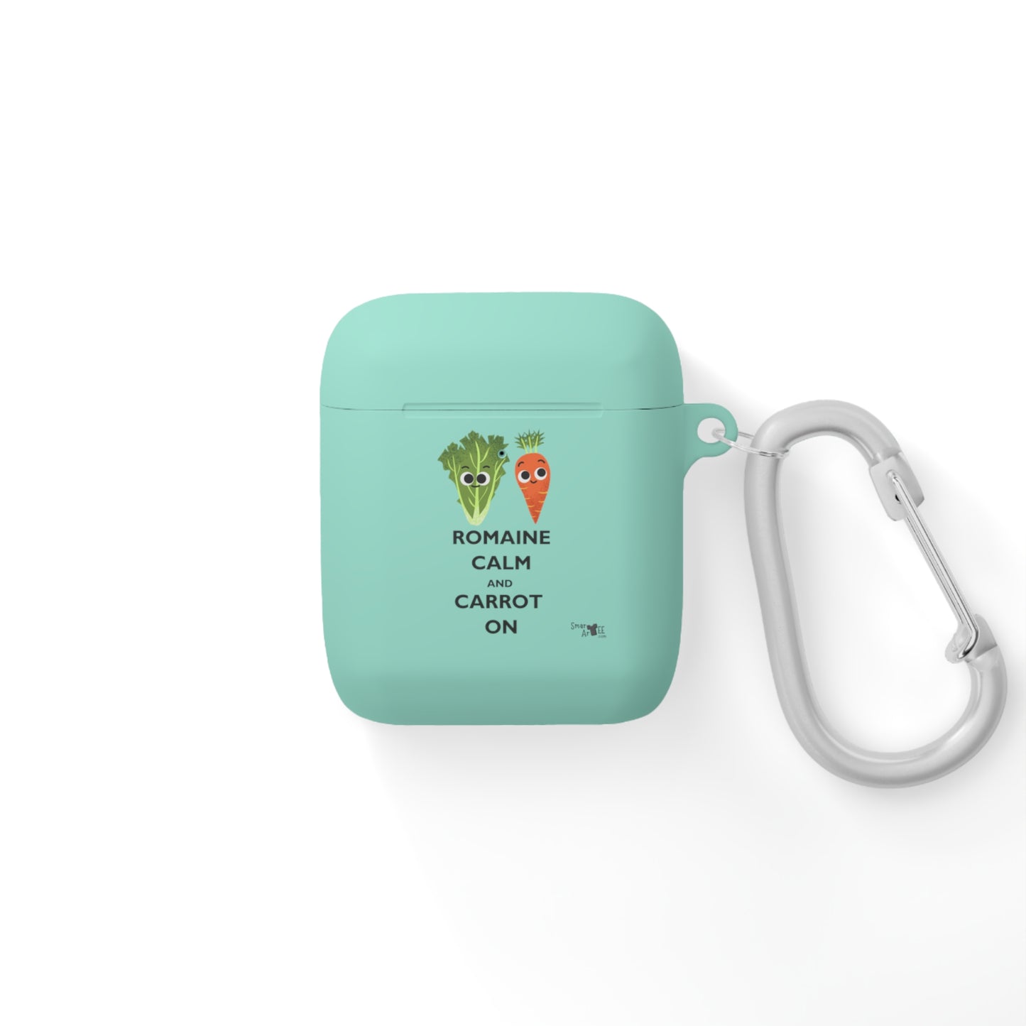 Whimsical AirPods Case Cover Featuring 'Romaine Calm and Carrot On' - Cute Gift for Veggie Lovers, Fun Accessory