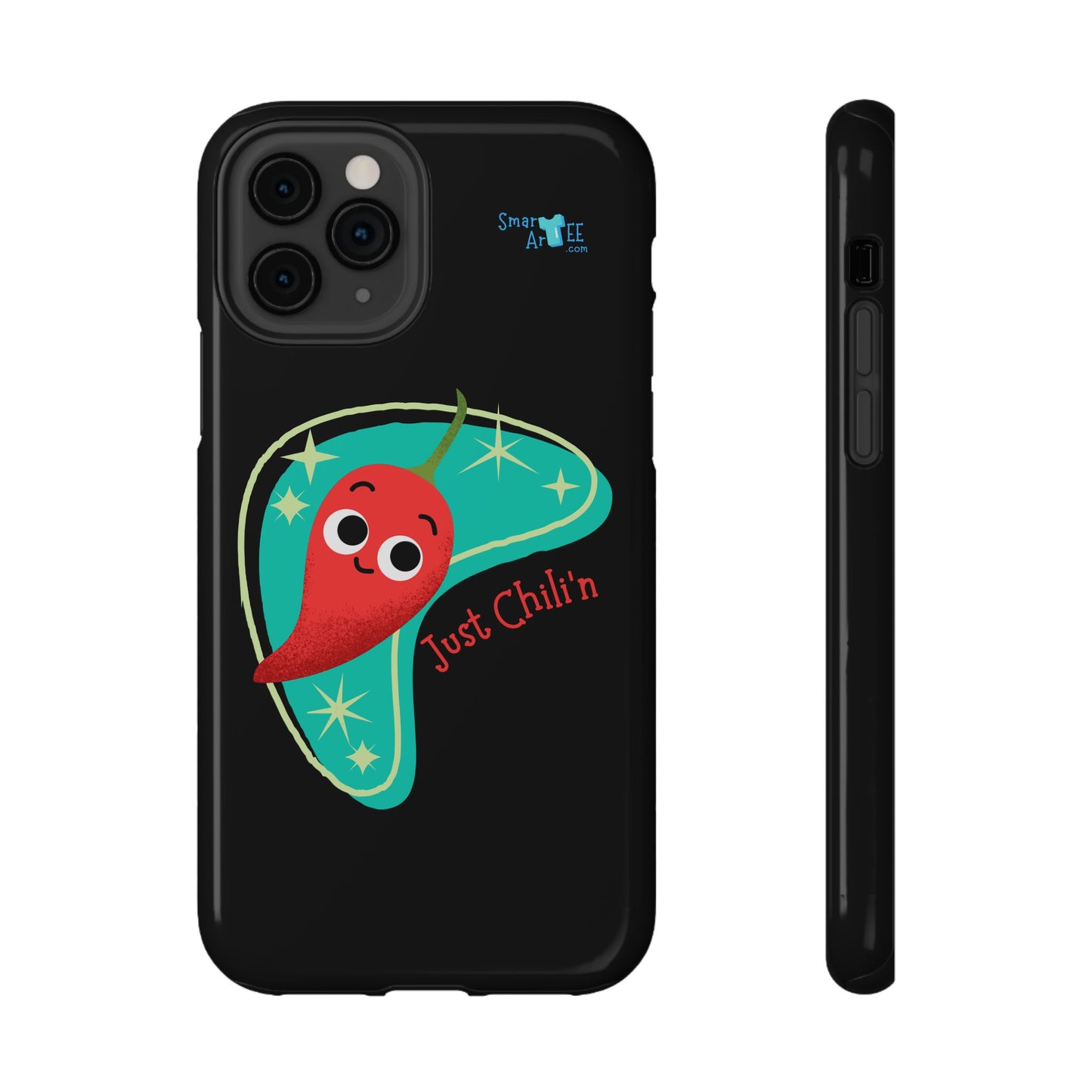 Chili Themed Phone Case, Just Chilin' Design, Fun Accessory, Unique Gift, Vibrant Protection, Perfect for Foodies, Holiday Cheer