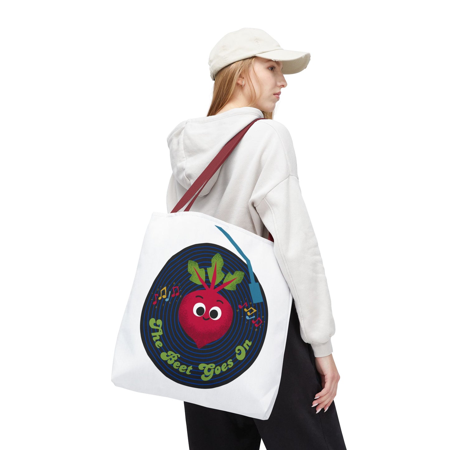 Musical Beet Tote Bag - Stylish Eco-Friendly Shopper, Fun Gift for Veggie Lovers, Perfect for Grocery Runs, Festivals, and Birthdays