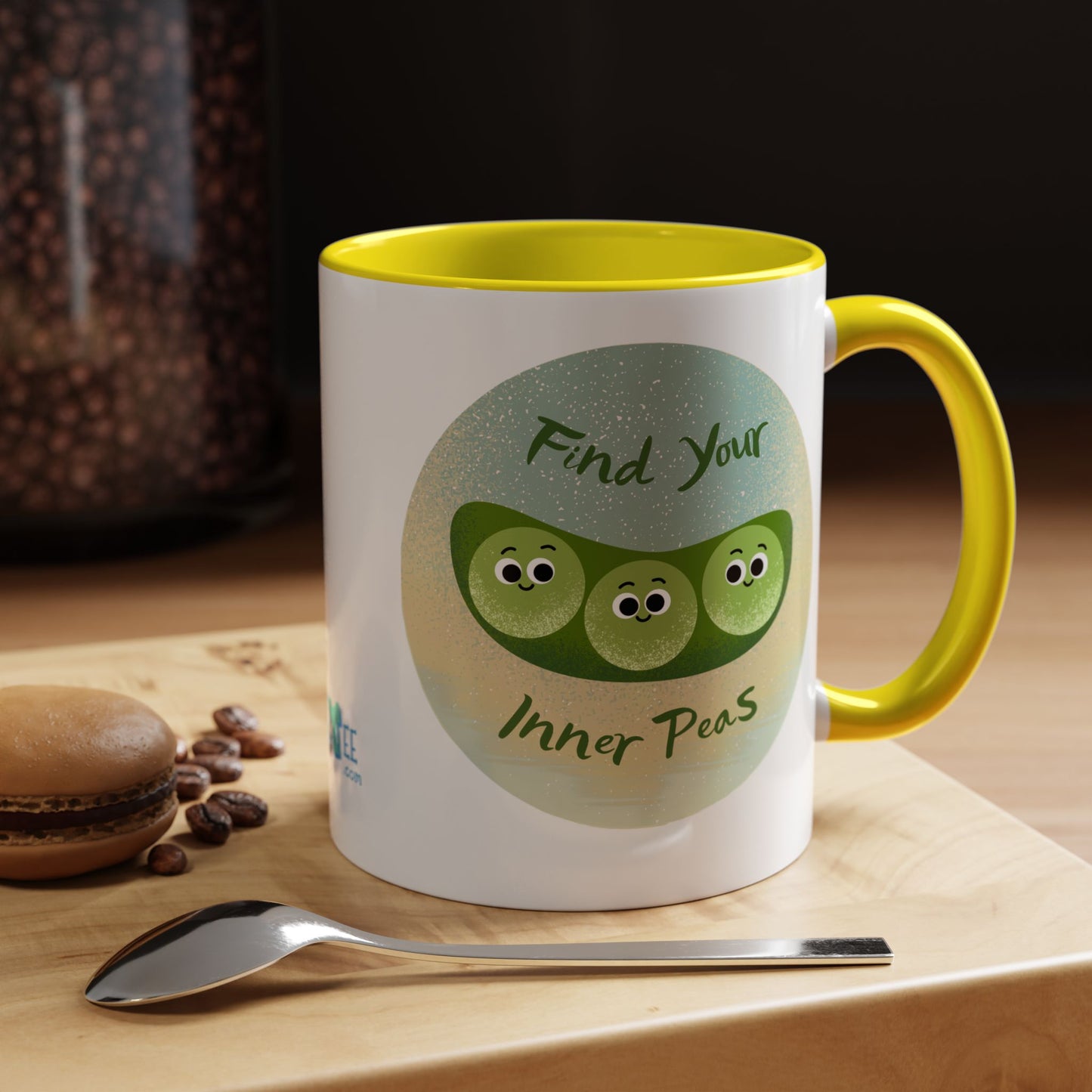 Find Your Inner Peas Coffee Mug - Fun Gift for Veggie Lovers, Cute Tea Cup, Green Peas Decor, Eco-Friendly Kitchenware, Whimsical Drinkware