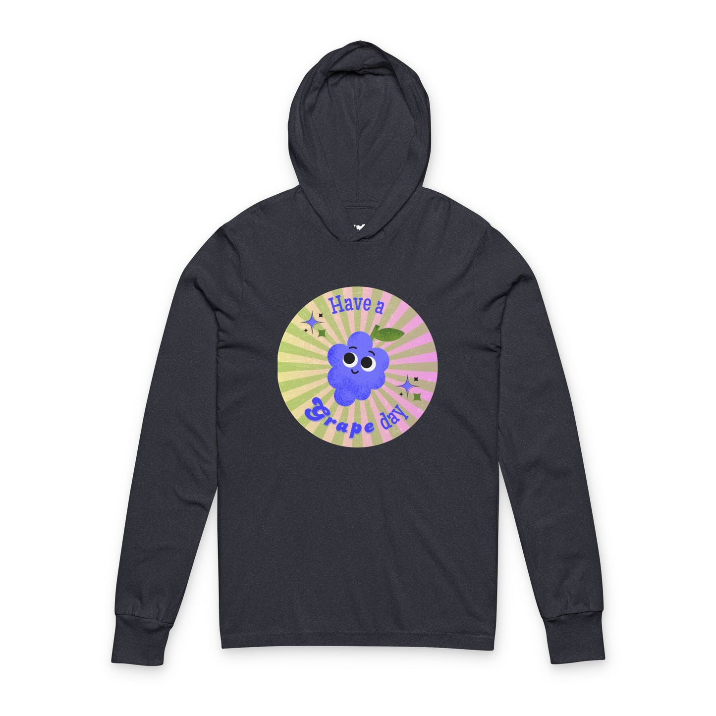 Grape Day Unisex Hooded Long Sleeve Shirt, Perfect for Casual Outings, Gifts, Spring Celebrations, Birthday, Relaxation