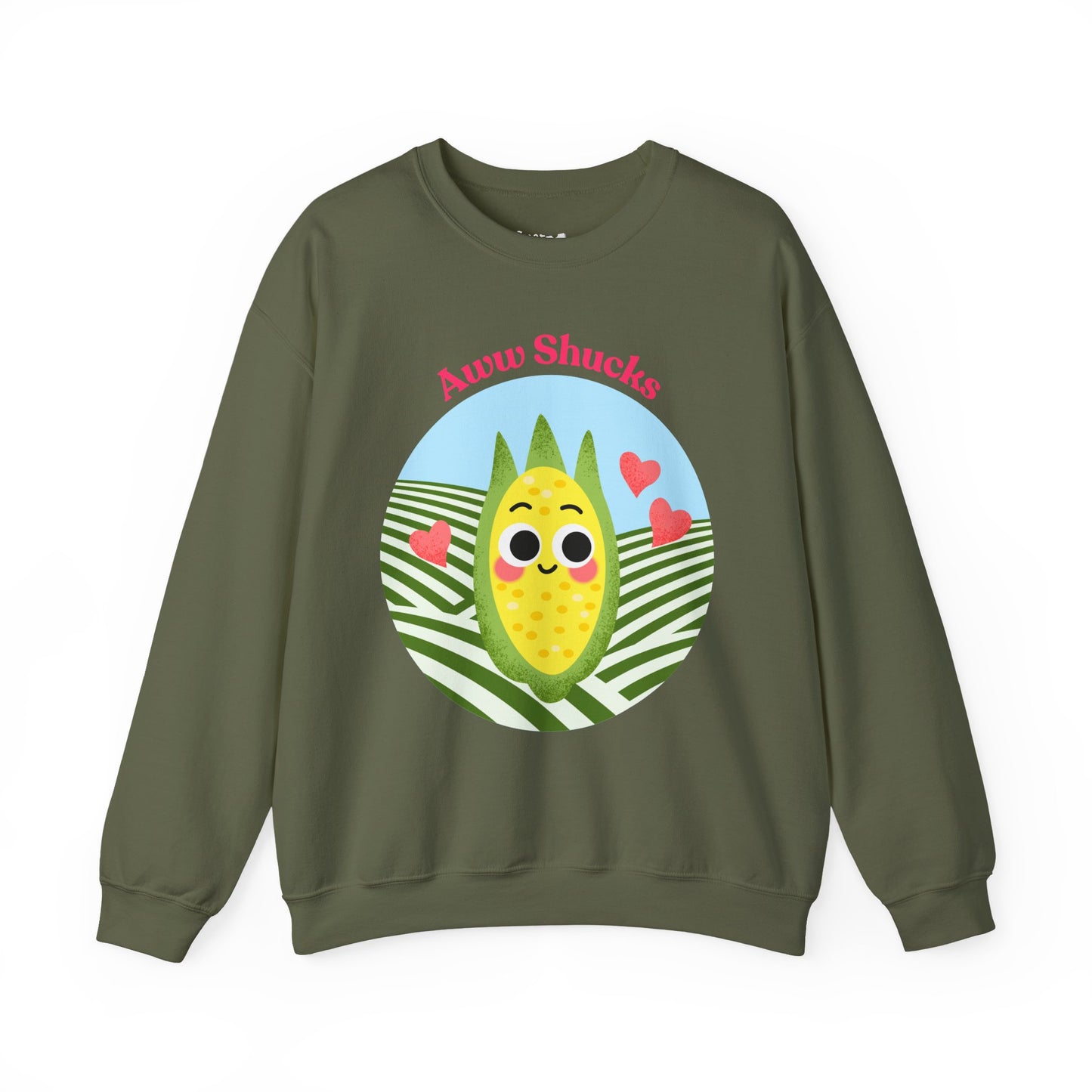Cute Corn Sweatshirt, Aww Shucks Crewneck, Cozy Fall Apparel, Gift for Foodies, Cute Kitchen Sweatshirt, Unisex Sweater