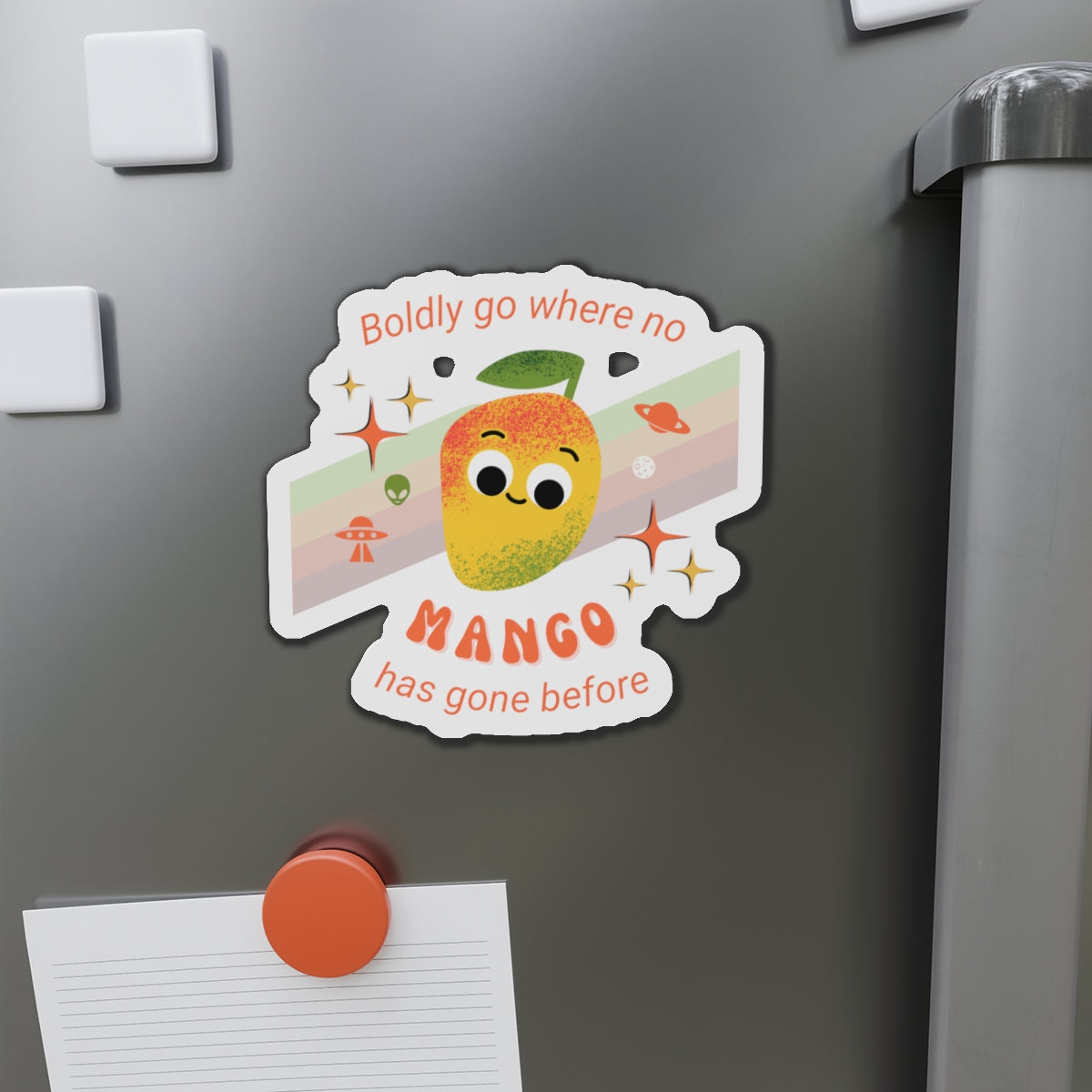 Mango Die-Cut Magnets, Fun Kitchen Decor, Cute Gift for Fruit Lovers, Quirky Refrigerator Magnets, Playful Home Accents