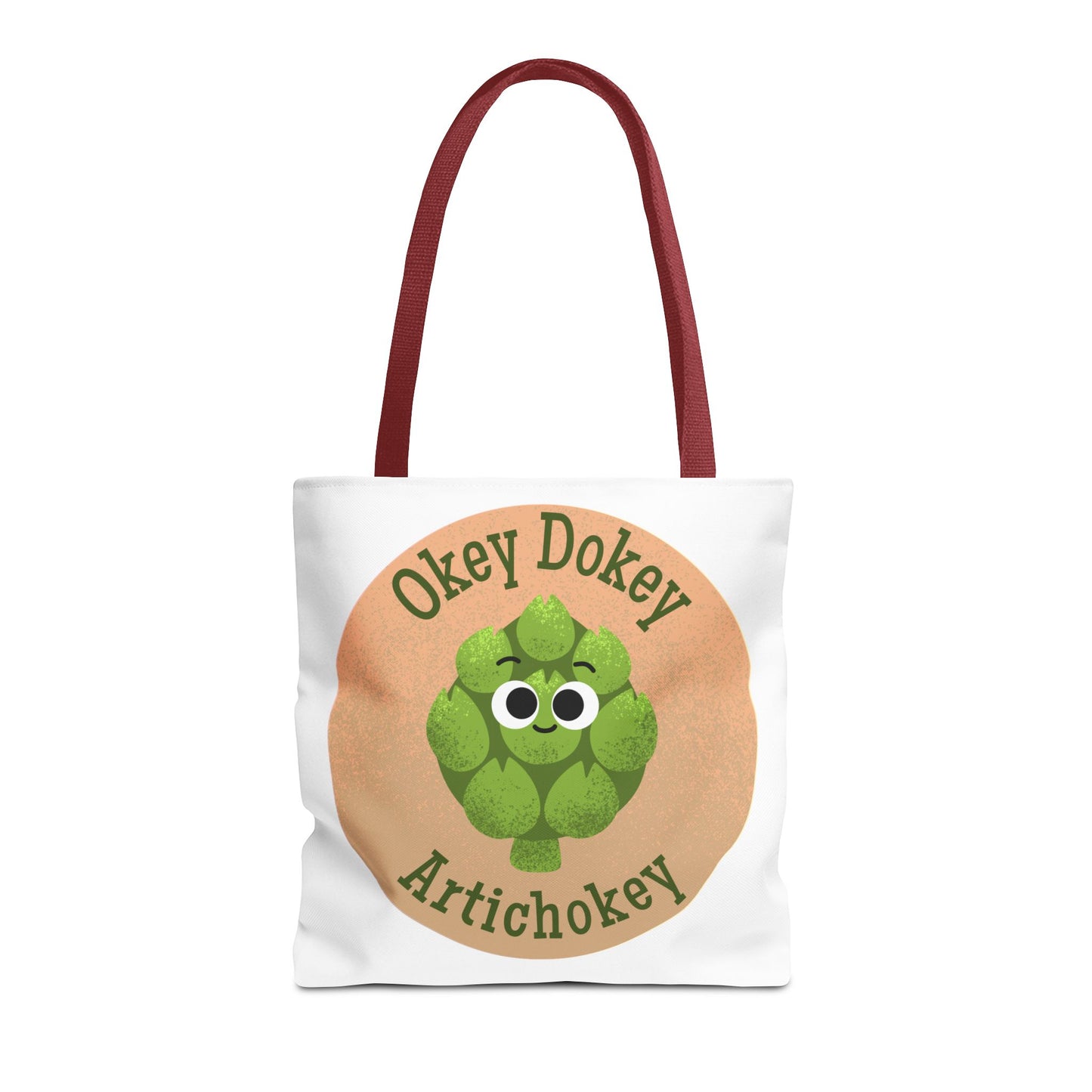 Playful Artichoke Tote Bag - Okey Dokey, Reusable Shopping Tote, Eco-Friendly Gift, Fruits & Veggies Lover, Cute Grocery Bag