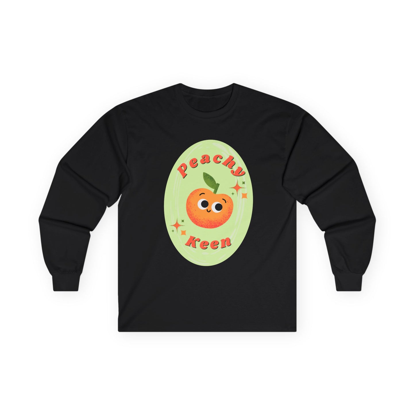 Peachy Keen Unisex Long Sleeve Tees, Cute Graphic Shirt, Fruit Lover Gift, Comfortable Everyday Wear, Perfect for Spring and Summer
