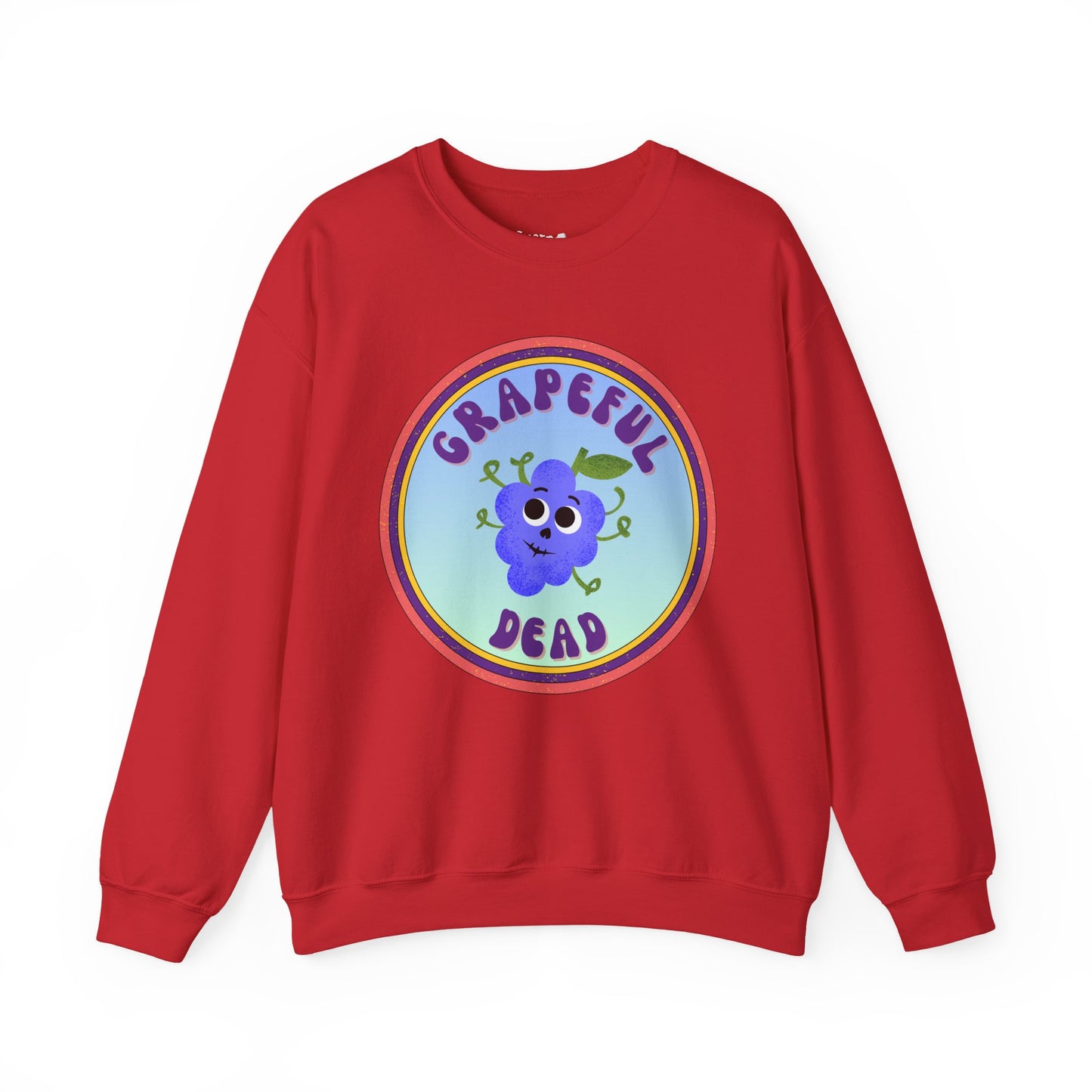 Grapeful Dead Crewneck Sweatshirt - Funny Fruit Pun Design, Cozy Whimsical Sweatshirt, Great Gift Idea