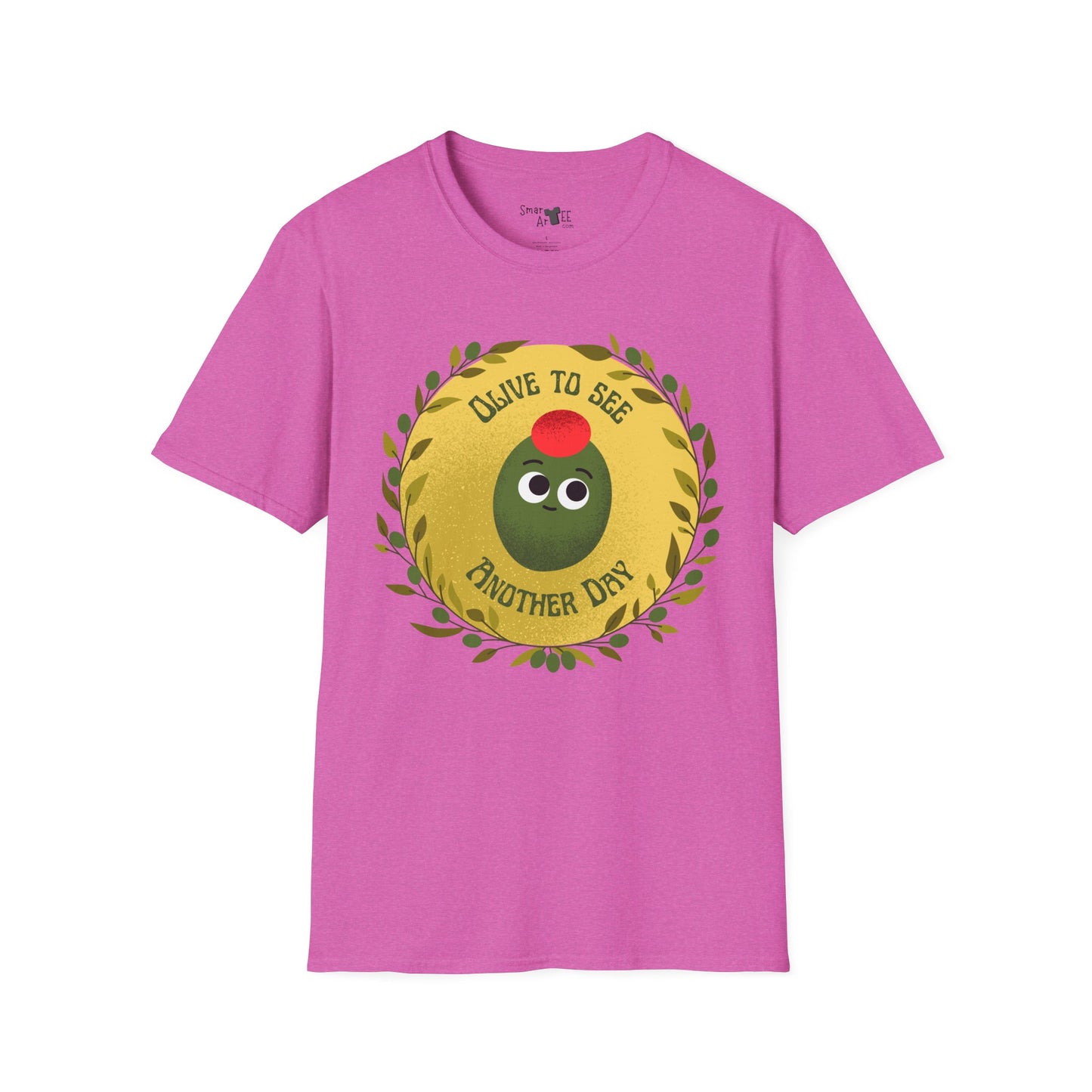 Funny Olive Design Unisex Softstyle T-Shirt - 'Olive to See Another Day' Funny Vegetable Pun, Great Gift Idea, Fun For All