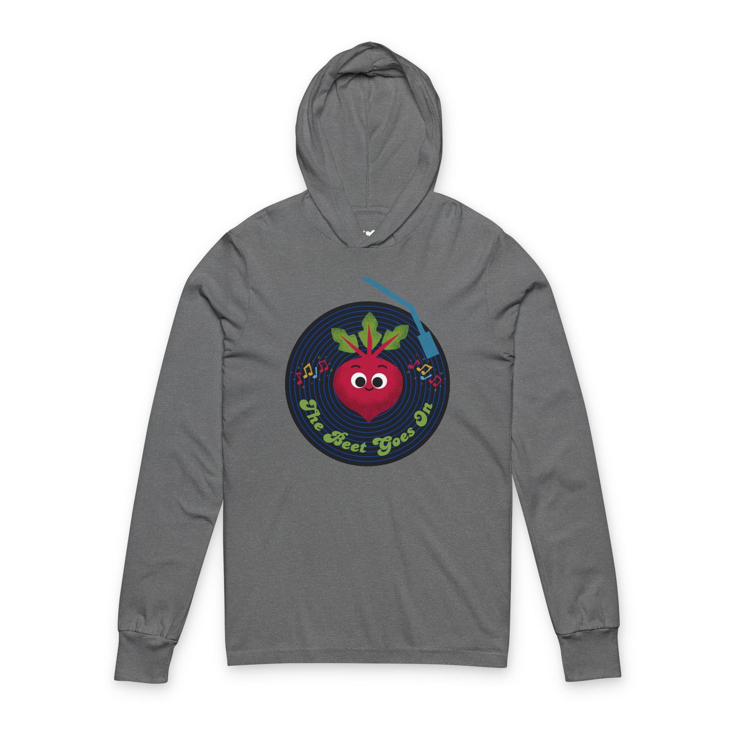 The Beet Goes On Hooded Long Sleeve Shirt | Fun Music Lover Gift, Unisex Long Sleeve Pullover, Unique Christmas Gift