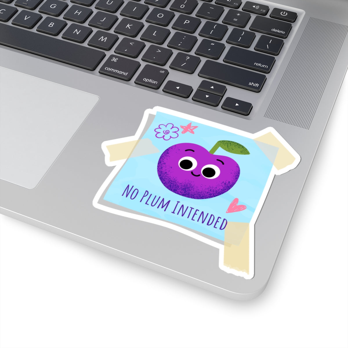 Playful Fruit Stickers - No Plum Intended, Cute Laptop Decor, Gift for Fruit Lovers, Quirky Home Office Accessories, Planner Stickers