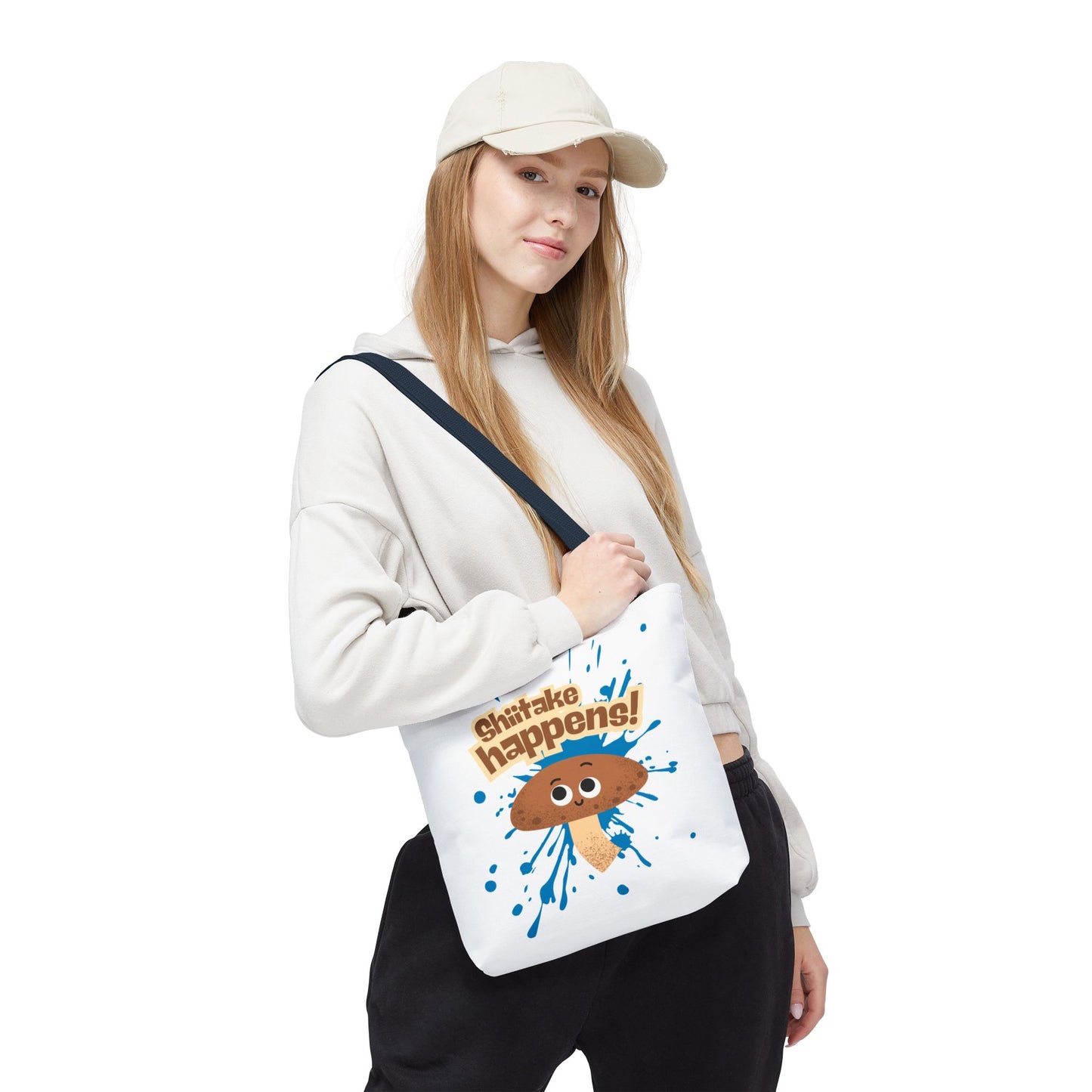 Funny Shiitake Mushroom Tote Bag, Humorous Eco-Friendly Shopping Bag, Perfect Gift for Fun-Lovers, Mushroom Lover Gift, Quirky Reusable Tote