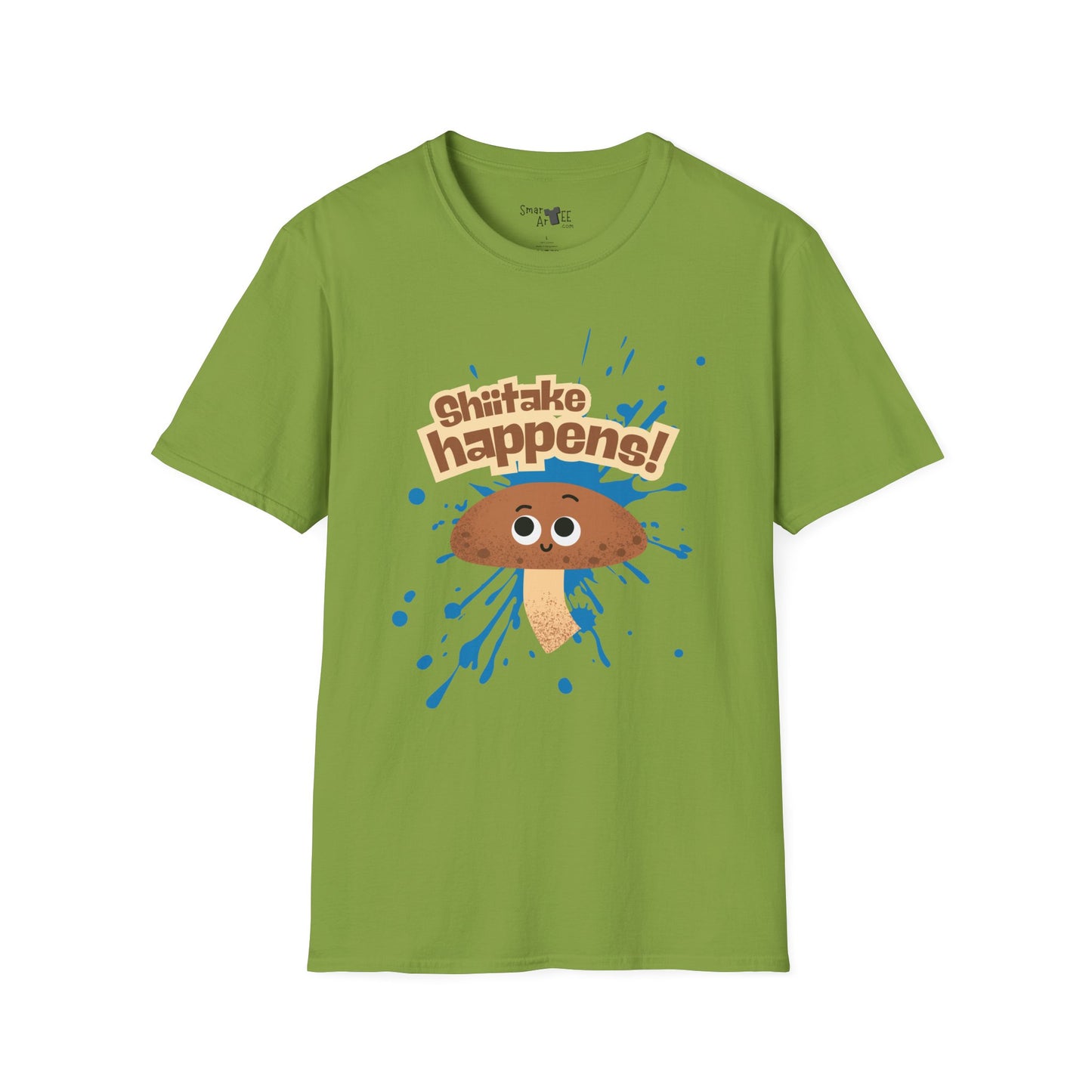 Shitake Happens T-Shirt, Funny Mushroom Tee, Unisex Softstyle Shirt, Casual Humor Top, Gift for Fun Lovers, Quirky Apparel