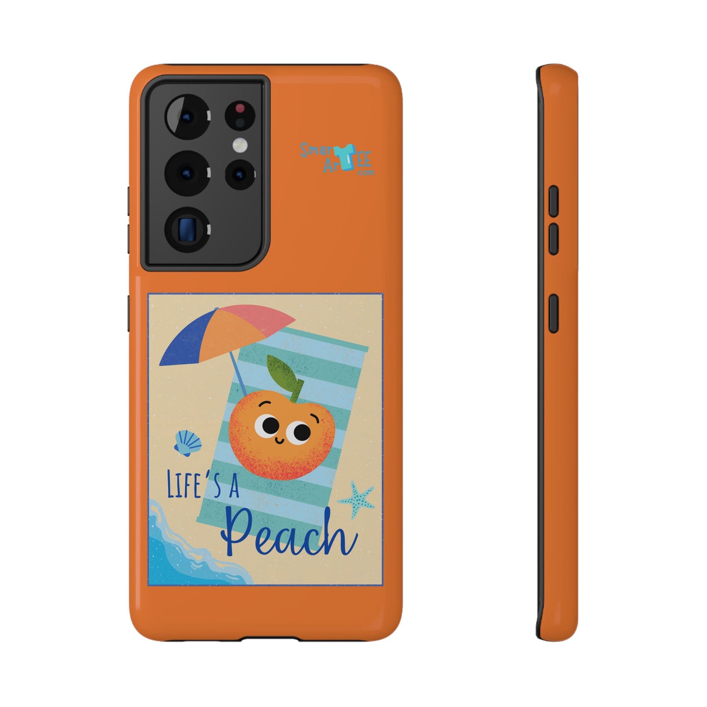 Cute Life's a Peach Phone Case, Impact-Resistant Cell Phone Cover, Summer Accessory, Gift for Fruit Lovers, Beach Vibes