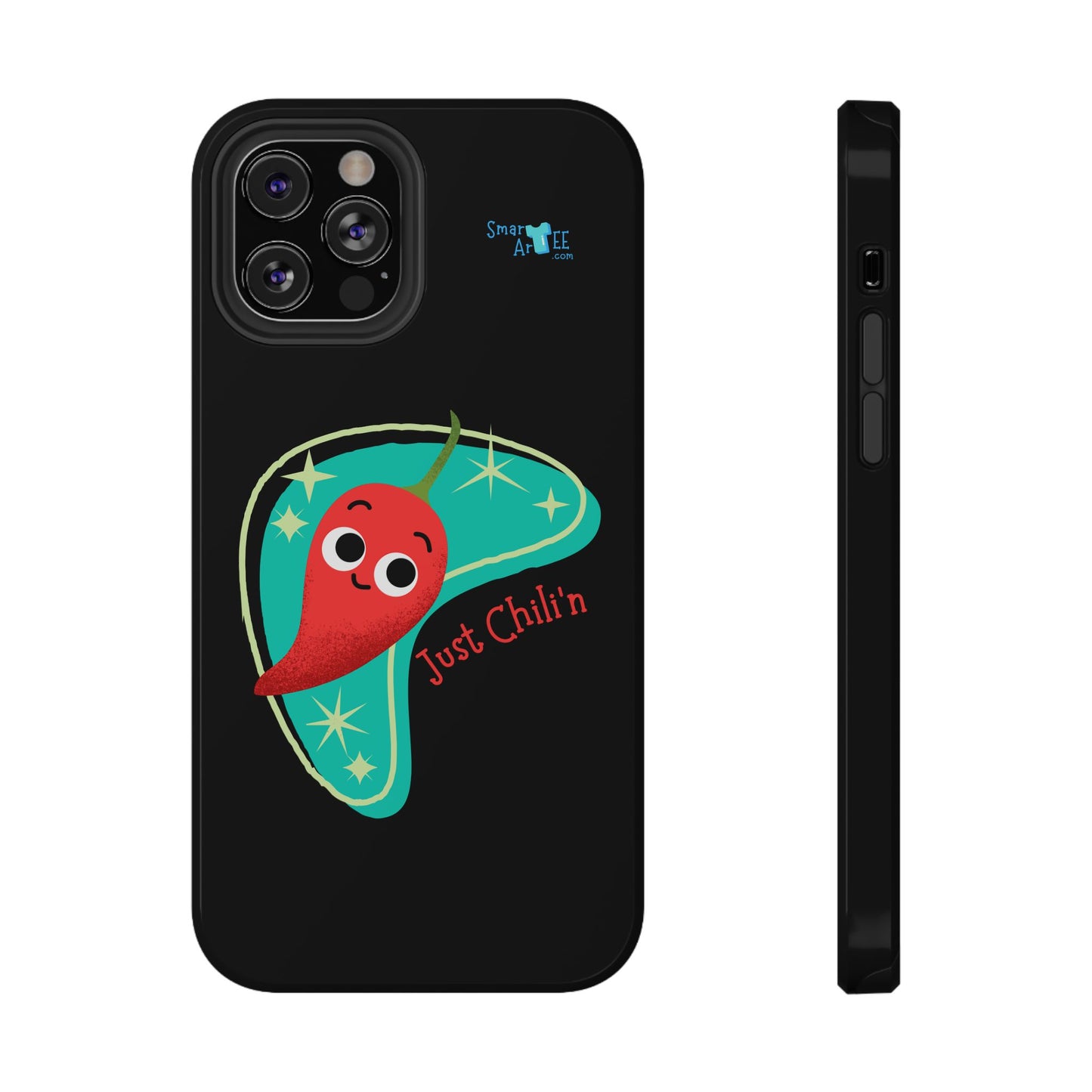 Chili Themed Phone Case, Just Chilin' Design, Fun Accessory, Unique Gift, Vibrant Protection, Perfect for Foodies, Holiday Cheer
