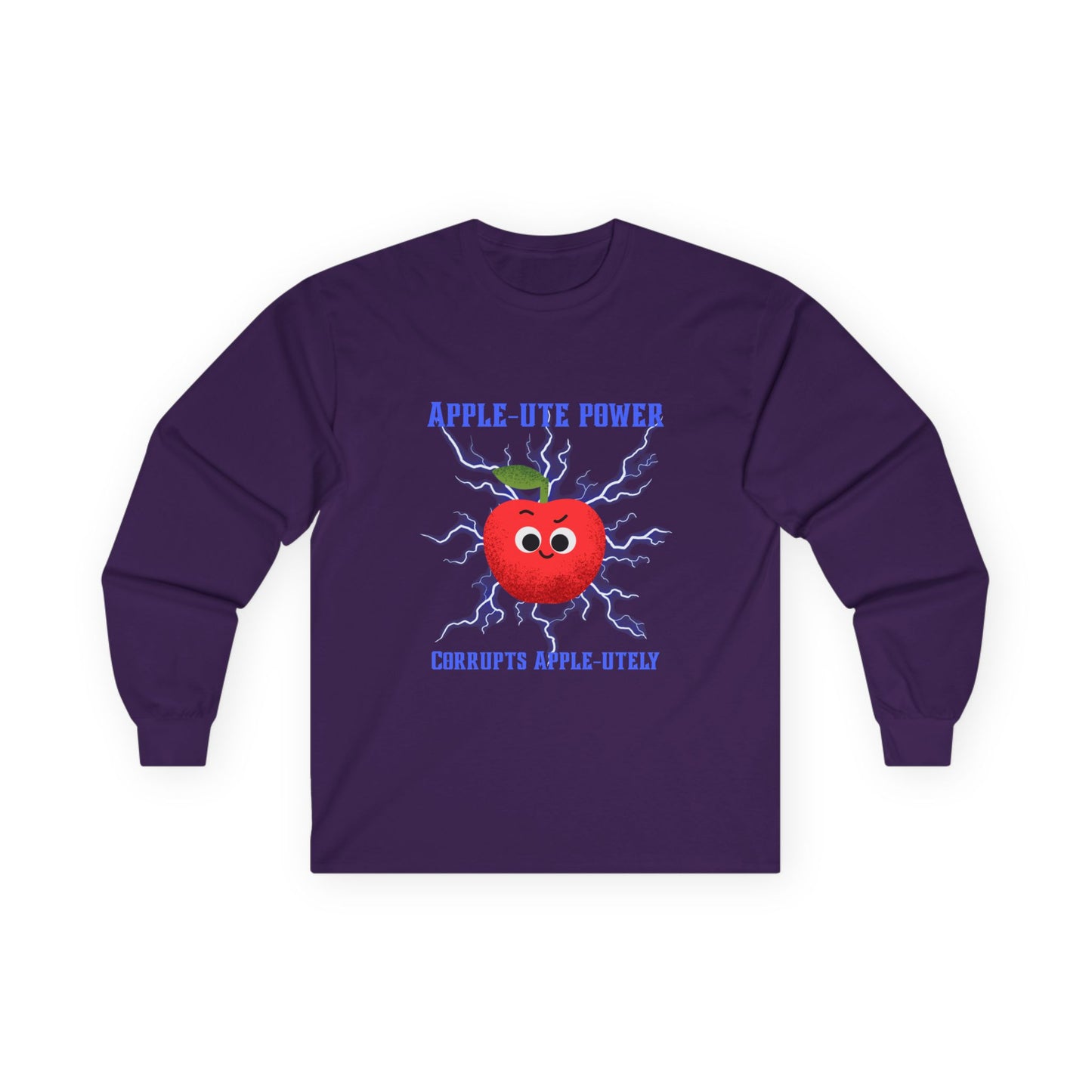 Apple-lute Power Pun Long Sleeve Tees, Cute Graphic Tee, Great Gift for All Ages, Funny Tee for Kids & Adults, Fall Fashion