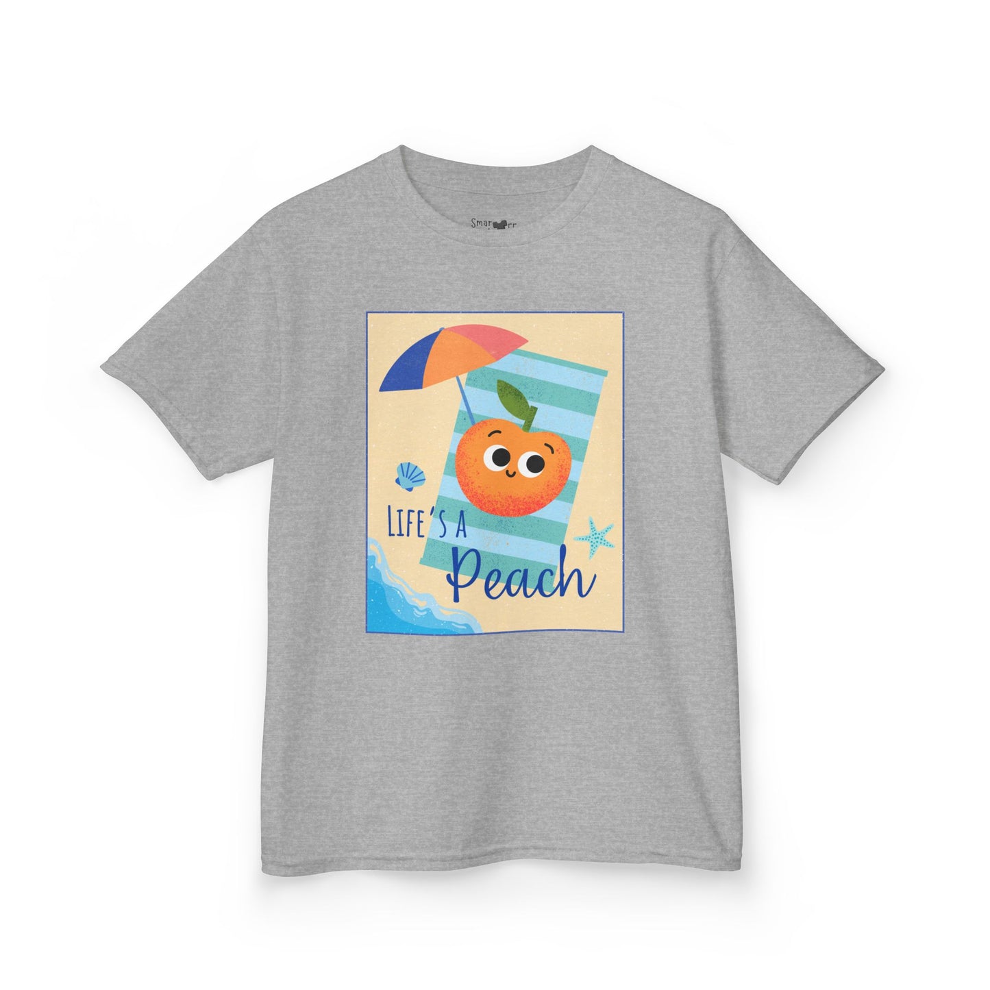 "Life's a Peach" Kids Heavy Cotton Tee – Cute Summer Shirt, Gift for Kids, Fun Casual Wear, Beach Day, Summer Vibes
