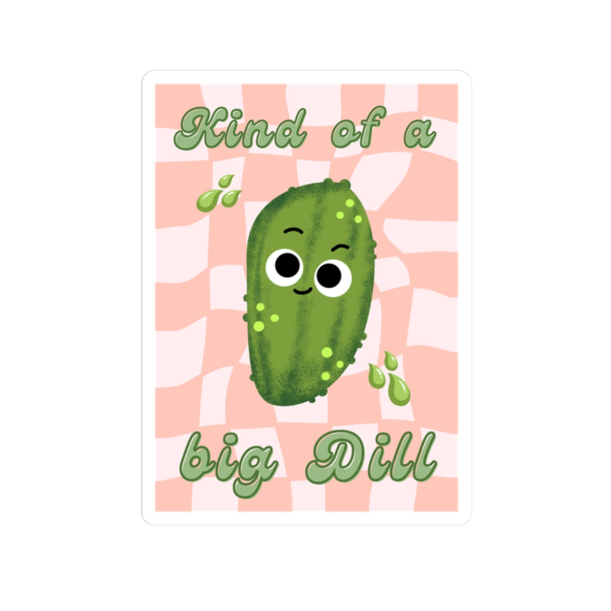 Funny Dill Pickle-Cut Stickers, Cute Big Dill Vinyl Decal, Whimsical Laptop Decor, Gifts for Garden Lovers, Fun Planner Stickers