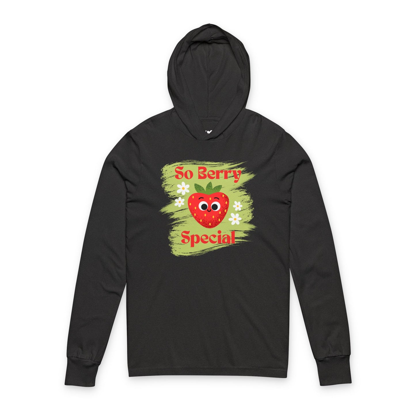 So Berry Special Unisex Hooded Long Sleeve Shirt - Cute Fruit Design, Spring Fashion, Gift for All Ages, Fun Casual Wear, Strawberry Lovers