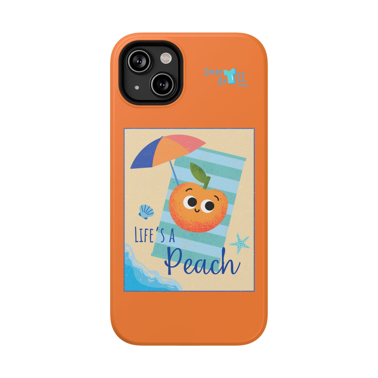 Cute Life's a Peach Phone Case, Impact-Resistant Cell Phone Cover, Summer Accessory, Gift for Fruit Lovers, Beach Vibes