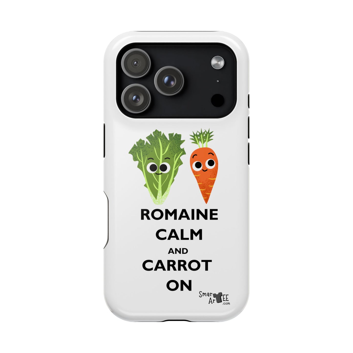 Cute Vegetable Pun Phone Caseca – Romaine Calm and Carrot On, Fun Gift, Kitchen Decor, Quirky, Culinary Passion