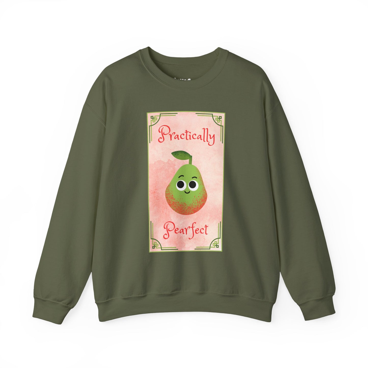 Practically Pearfect Crewneck Sweatshirt, Cute Sweatshirt, Unisex Clothing, Fruit Themed Apparel, Cozy Fashion, Casual Wear