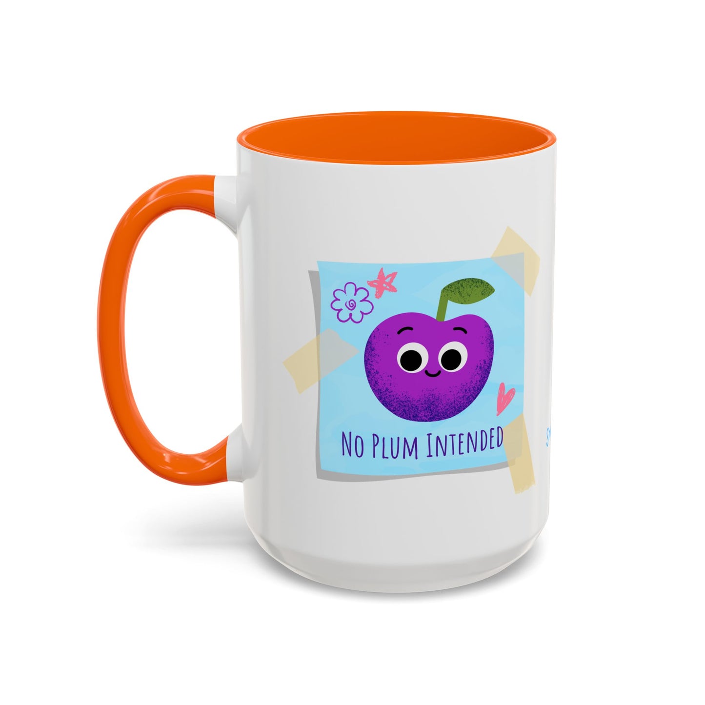Playful Plum Coffee Mug, Cute Gift for Teachers, Friends, Humor Mug, Fun Kitchen Decor, Unique Cup for Any Occasion