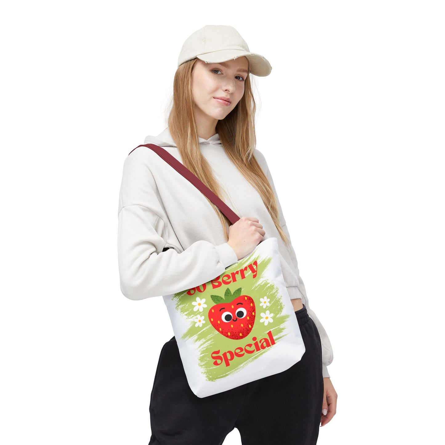 Cute Strawberry Tote Bag - So Berry Special, Tote, Eco-Friendly Bag, Shopper Bag, Beach Bag, Gift for Her
