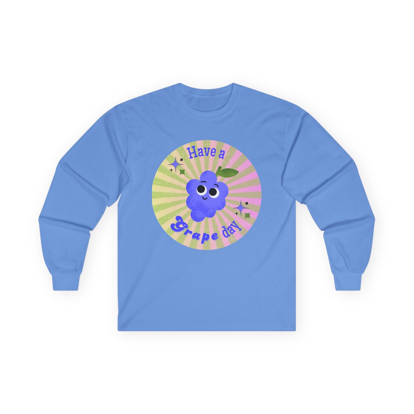 Grape-Themed Long Sleeve Tees for Fun Celebrations, Unisex Cotton Tee, Gift for Fruit Lovers, Perfect for Parties, Casual Wear