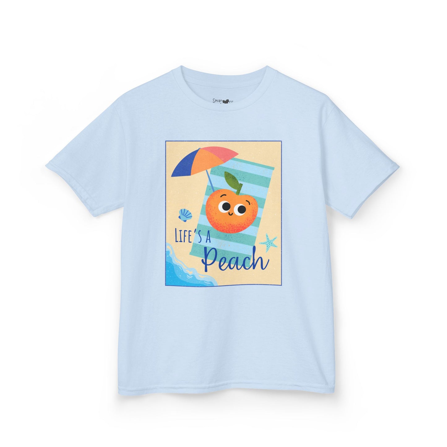 "Life's a Peach" Kids Heavy Cotton Tee – Cute Summer Shirt, Gift for Kids, Fun Casual Wear, Beach Day, Summer Vibes