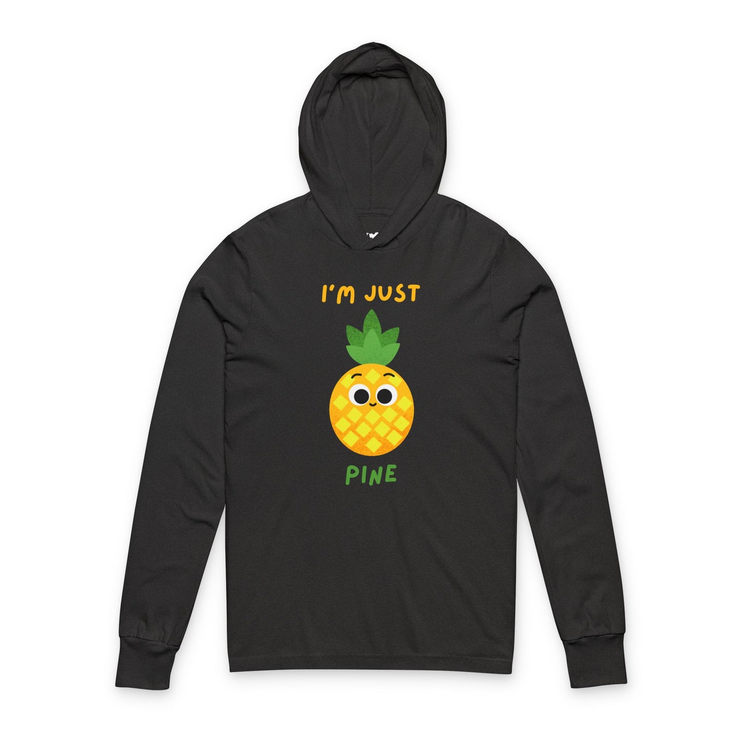 Pineapple Print Hooded Long Sleeve Shirt, Fun Unisex Pullover, Cute Tropical Apparel, Summer Beachwear, Gift for Fun Lovers
