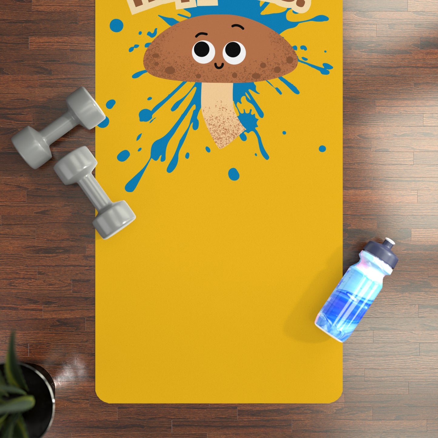 Shiitake Happens Yoga Mat, Fun Rubber Yoga Mat, Fitness Mat, Gift for Yoga Lovers, Colorful Yoga Accessory