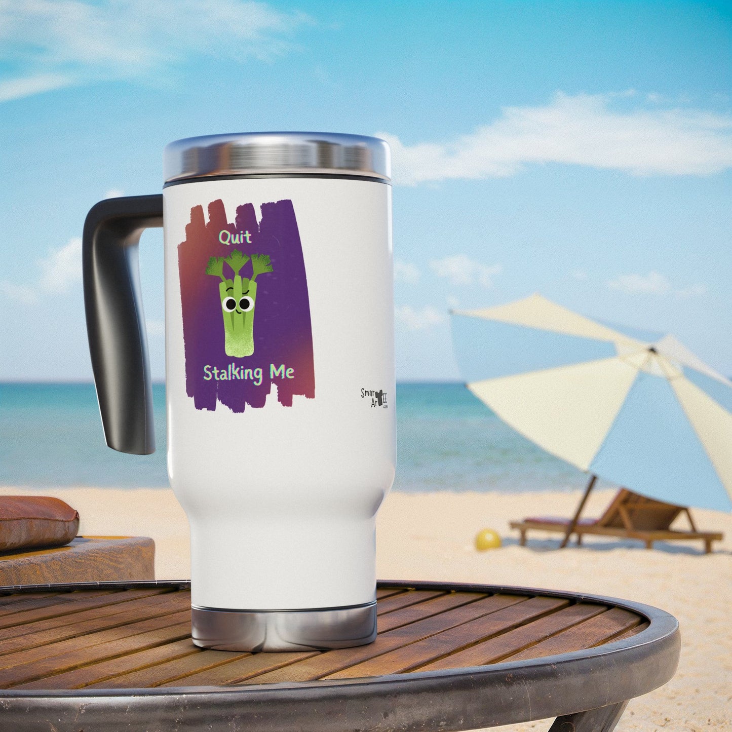 Funny Travel Mug, Quirky Stainless Steel Coffee Cup, Travel Tumbler for Commuters, Gifts for Plant Lovers, Unique Office Mugs