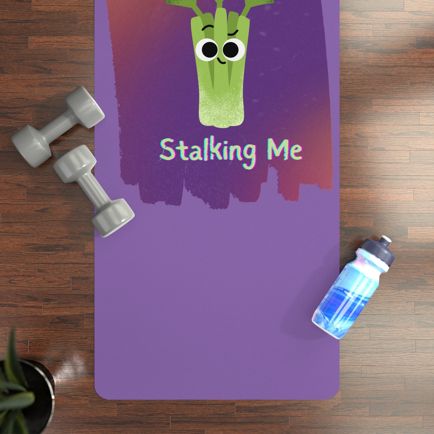 Funny Celery Yoga Mat, Motivational Yoga Mat, Gift for Foodies, Fitness Equipment, Home Yoga Essentials, Unique Workout Gear