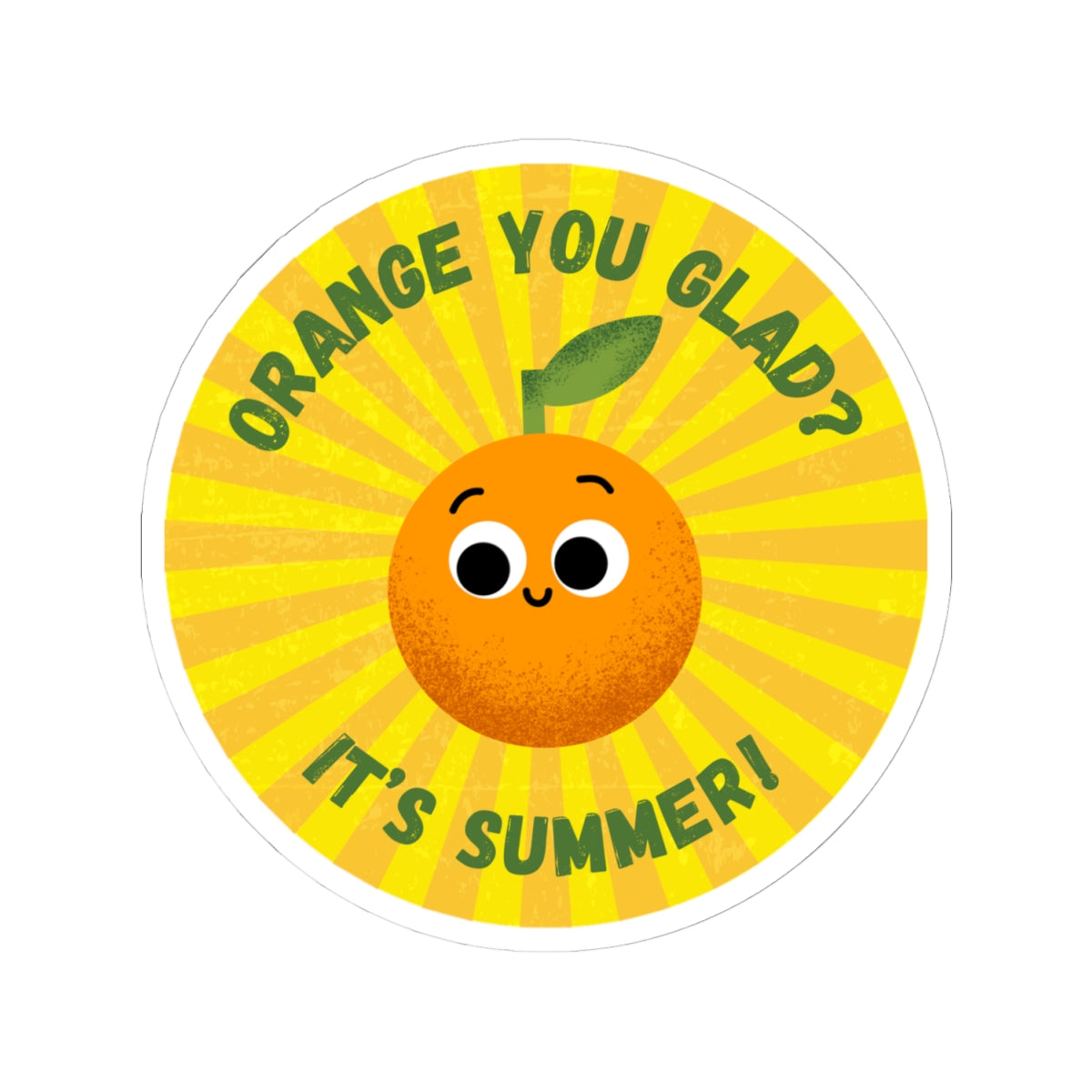 Cute Summer Orange Stickers, Fun Sunflower Design, Laptop, Water Bottle, Journals, Kids Decor, Summer Vibes