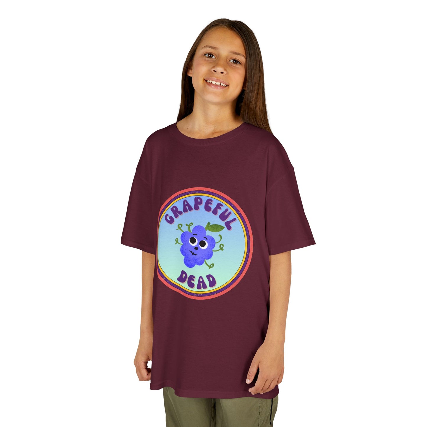 Vibrant Kids Tee with Grapeful Dead Design, Fun Casual Wear for Festivals, Birthdays, or Everyday Adventures