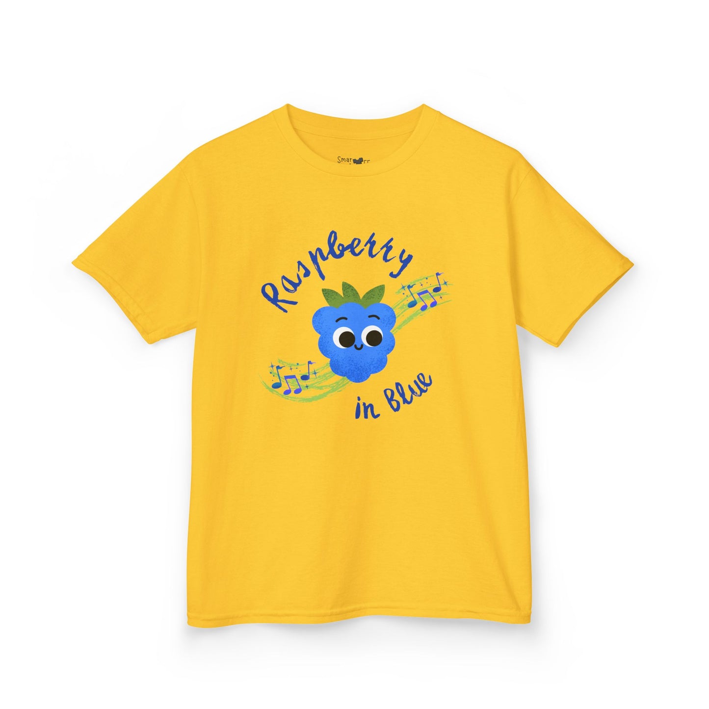 Kids 'Rhapsody in Blue' Raspberry Pun Tee, Cute Kids Shirt, Fun Gift for Children, Summer Outfit, Birthday Gift, Playdate Attire
