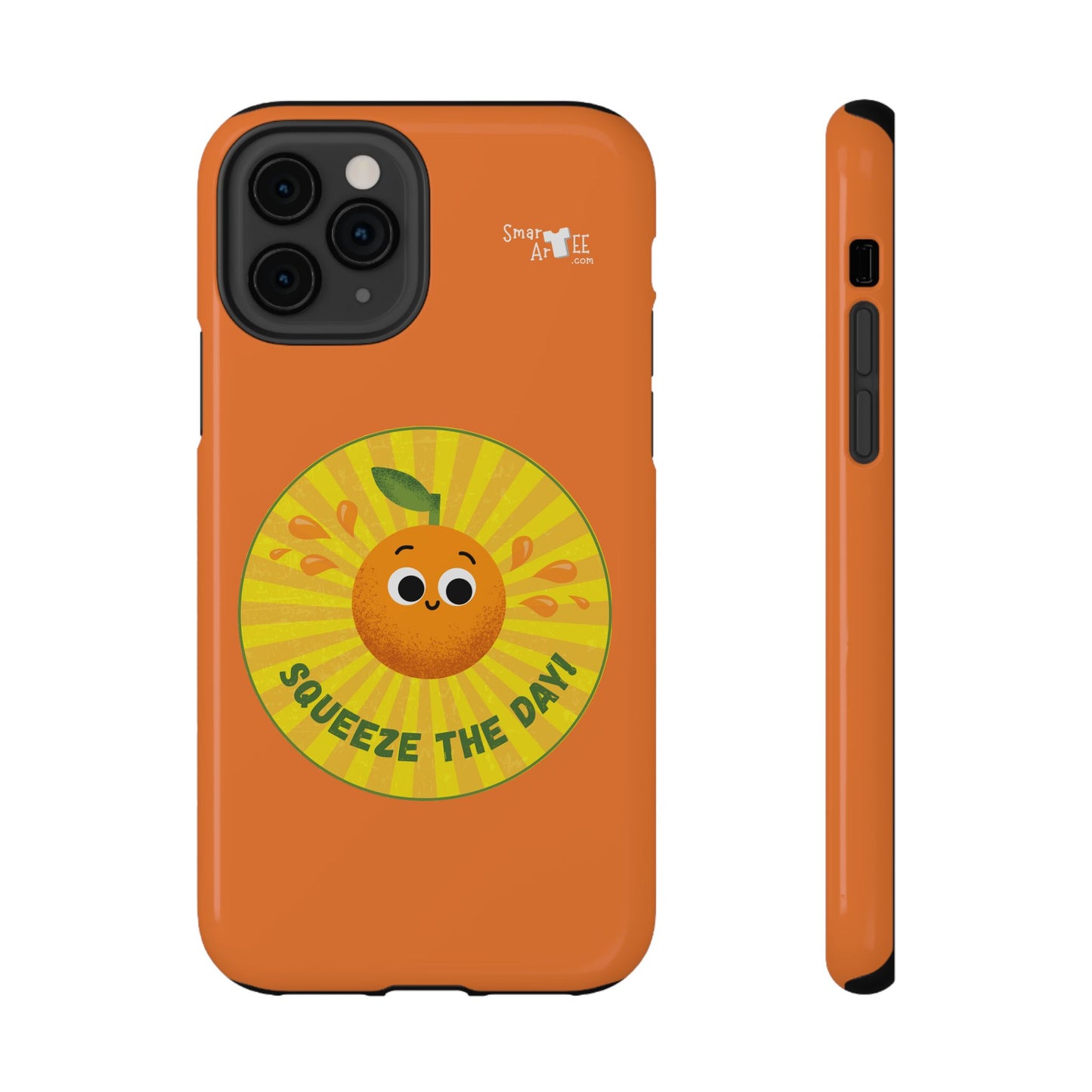 Orange Squeeze Impact-Resistant Case | Fun Phone Cover for Daily Motivation, Gift for Friends, Cute Phone Accessory, Squeeze the Day!