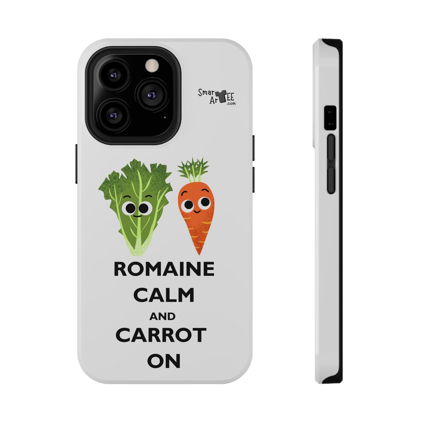 Cute Vegetable Pun Phone Caseca – Romaine Calm and Carrot On, Fun Gift, Kitchen Decor, Quirky, Culinary Passion