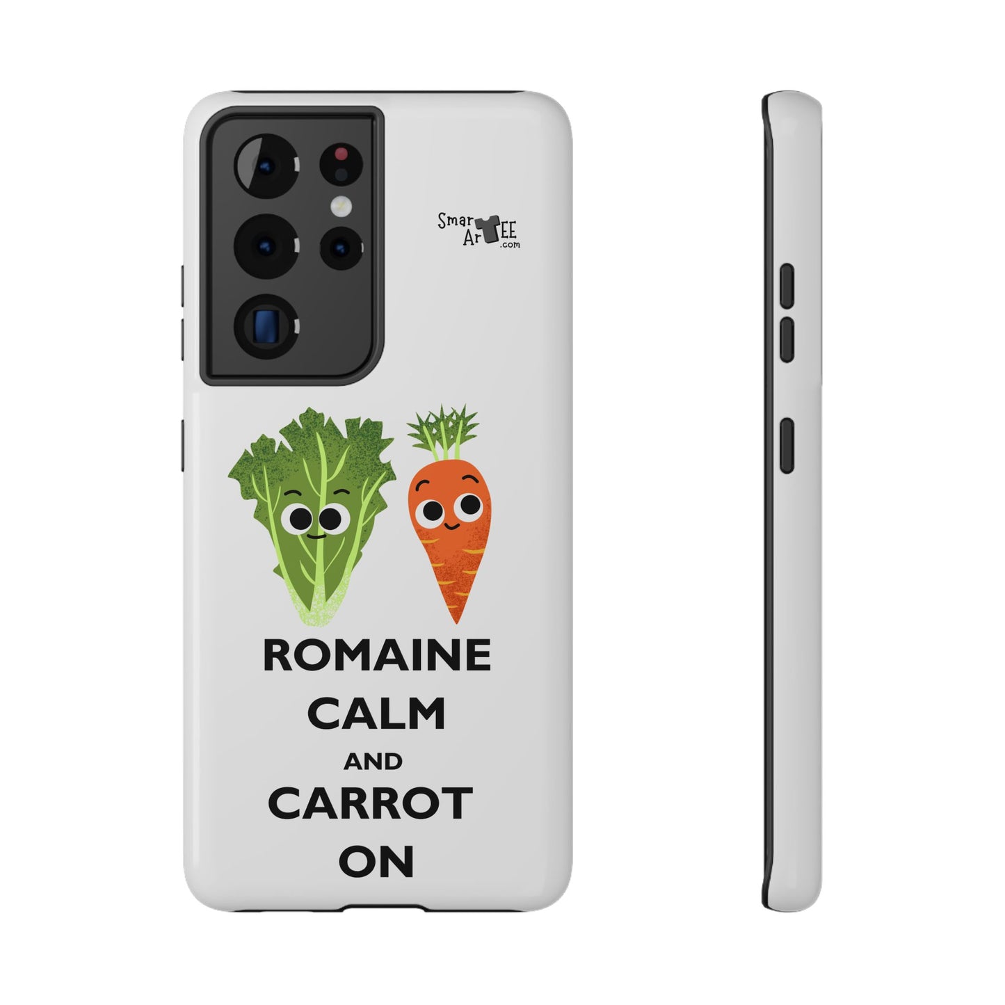 Cute Vegetable Pun Phone Caseca – Romaine Calm and Carrot On, Fun Gift, Kitchen Decor, Quirky, Culinary Passion