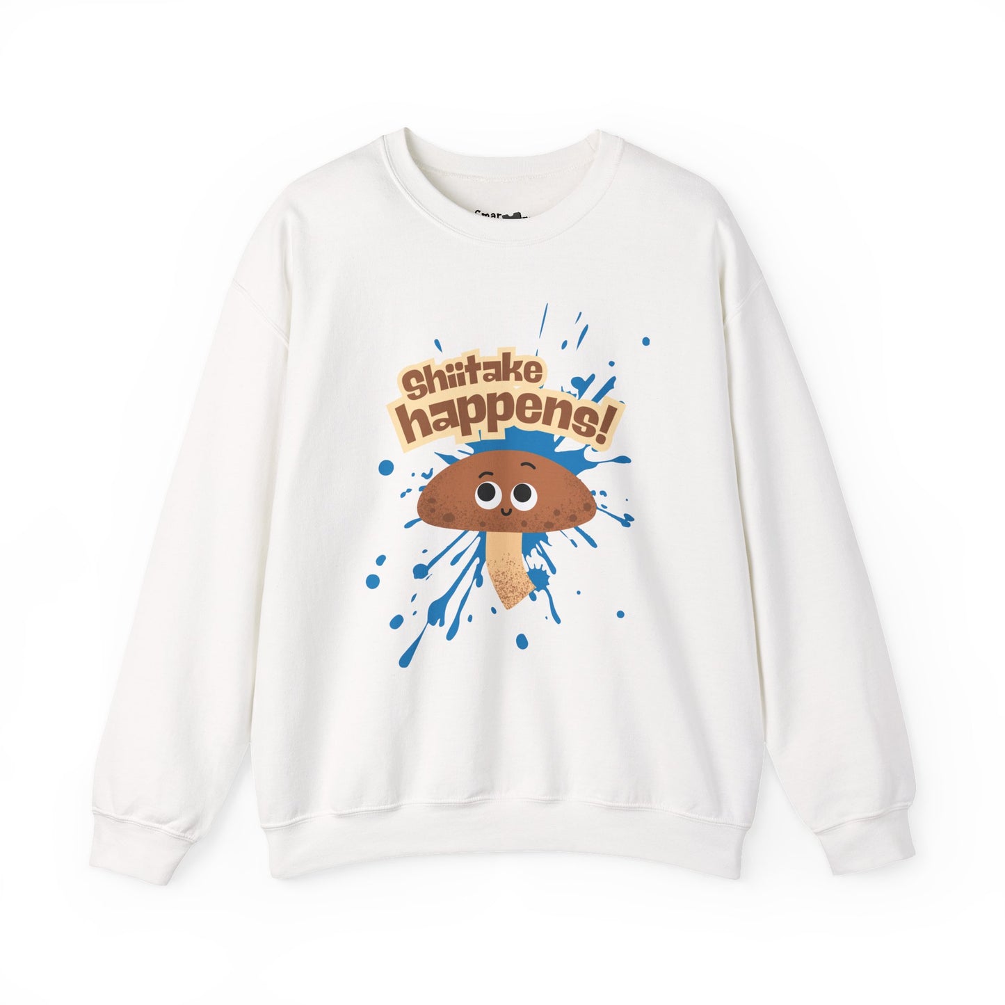 Shiitake Happens Crewneck Sweatshirt, Whimsical Fall Fashion, Unisex Styling, Great Gift Idea