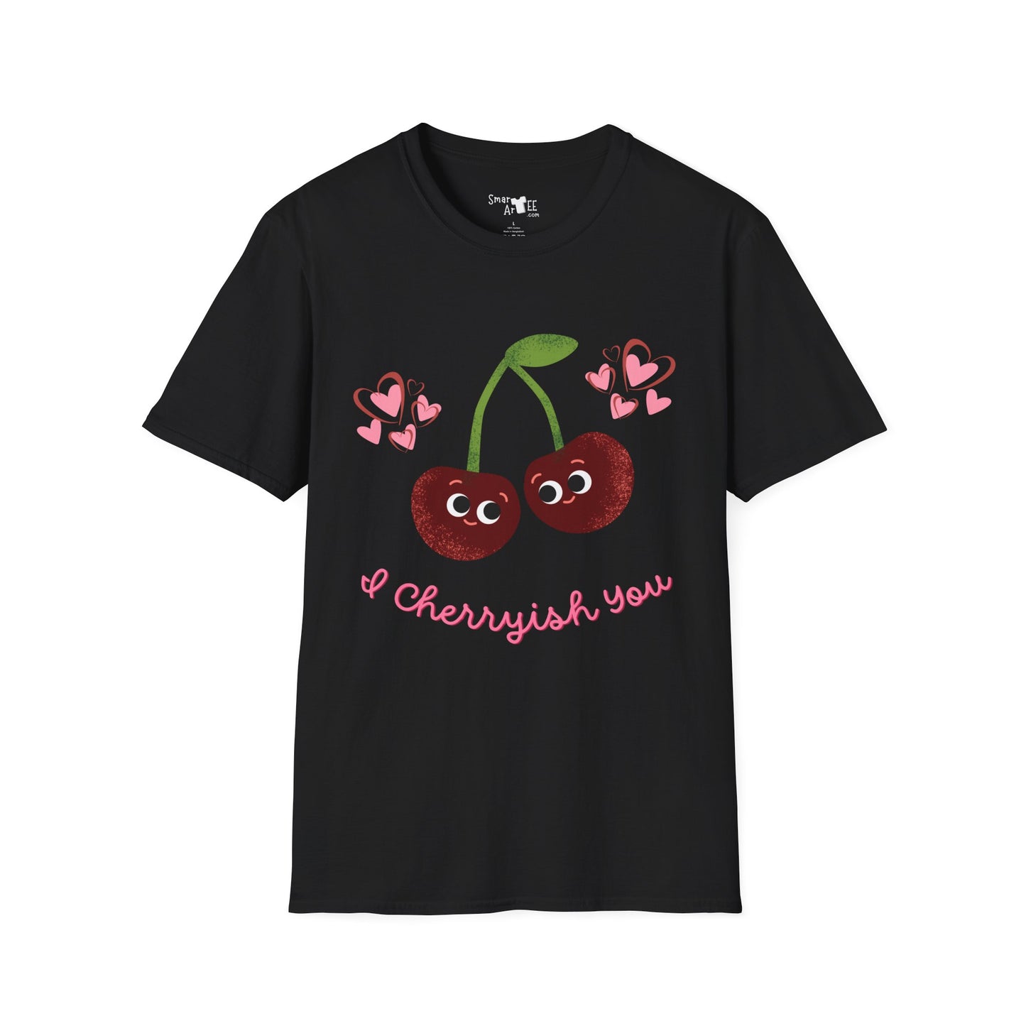 Cute Cherry Love T-Shirt, Valentine's Day Gift, Couple's Shirt, Fun Summer Casual Wear, Cute Graphic T-Shirt