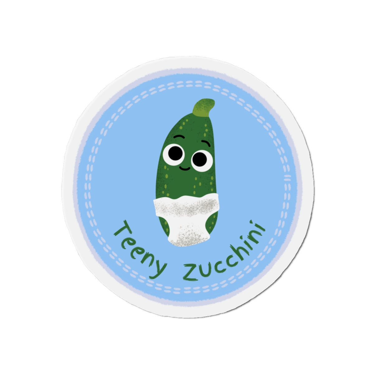 Teeny Zucchini Die-Cut Magnets, Cute Kitchen Decor, Fun Gifts for Veggie Lovers, Refrigerator Magnet, Whimsical Home Accents