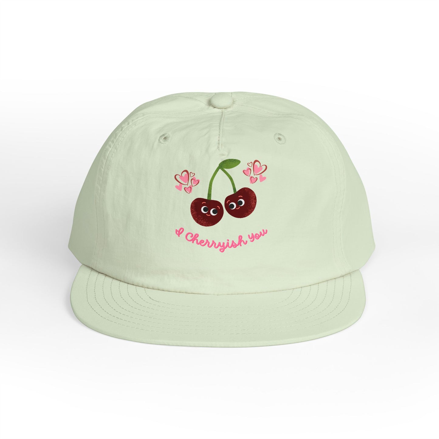Charming Cherry Surf Cap – Perfect for Summer, Beach Days Hat, Outdoor Adventures, Gift for Surf Lovers, Adjustable Snapback Hat