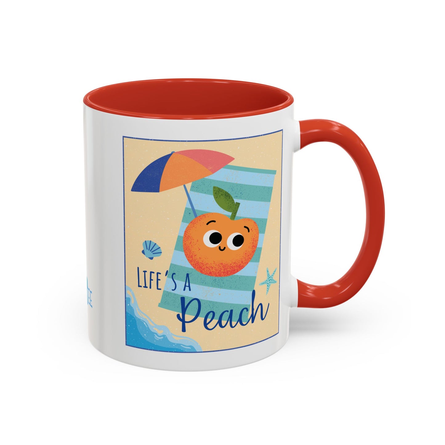 Whimsical Life's a Peach Coffee Mug - 11 oz & 15 oz, Funny Fruit Pun Mugs, Great Gift Idea For All Fun Lovers