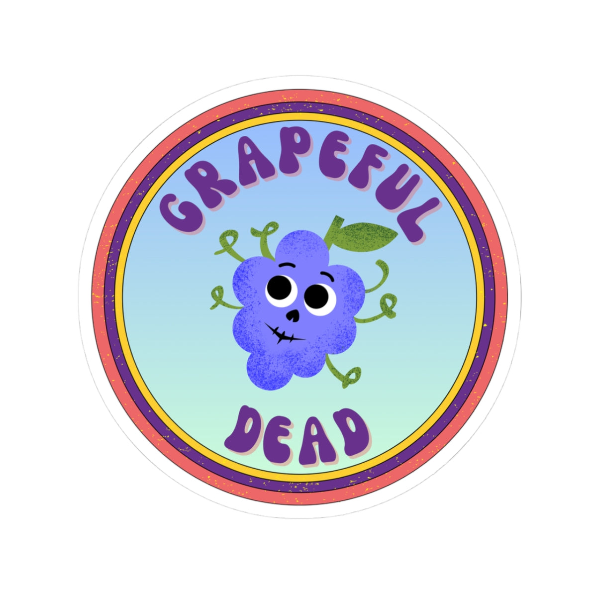 Whimsical Kiss-Cut Stickers, Fun Grapeful Dead Stickers, 420 Decor, Laptop Stickers, Gift for Friends, Quirky Vinyl Art