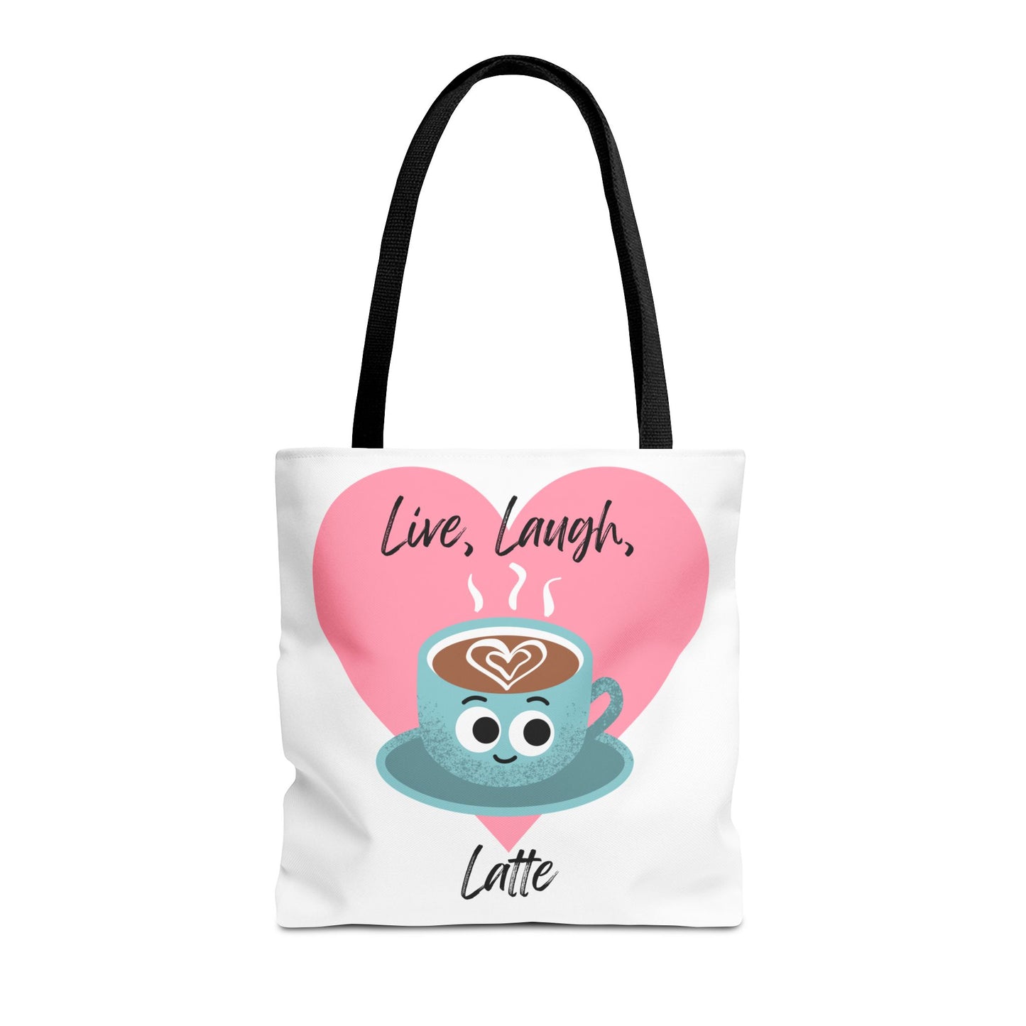 Cute Coffee Tote Bag - Live, Laugh, Latte - Perfect Gift for Coffee Lovers, Casual Carryall, Eco-Friendly, Everyday Use